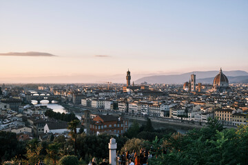 Wall Mural - the sunset in Firenze (Florence) from the high