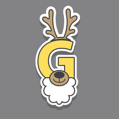 Wall Mural - Letter G icon logo with deer illustration design vector