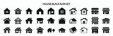 Fototapeta  - Simple monochrome house icon set