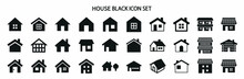 Simple Monochrome House Icon Set
