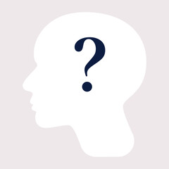 Sticker - Human head silhouette with question mark