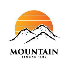 Canvas Print - Mountains logo design vector template