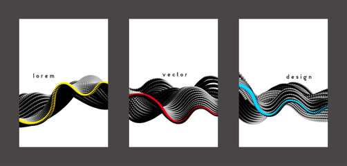 Aufkleber - Vector abstract flowing wave lines background. Design element for presentation. website template