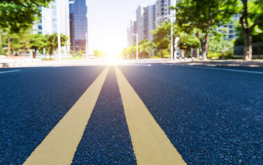 Canvas Print - Long road stretching out in a Chinese city