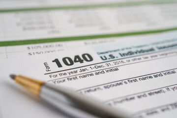 Wall Mural - Tax Return form 1040 form, U.S. Individual Income.