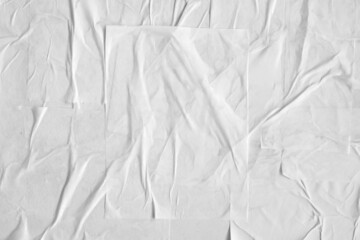 Blank white crumpled and creased paper poster texture