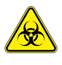Classic Biohazard Warning Symbol Yellow Triangle