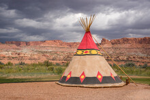 Tipi, American Indian Tents In Capitol Reef National Park In United States Of America