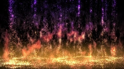 Wall Mural - 4k abstract background animation shining particles, stardust, vertically flowing in space