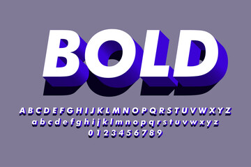 Poster - modern styled 3D trendy font and alphabet for poster, sticker