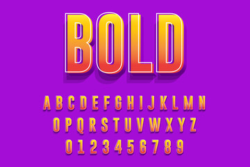 Poster - modern styled 3D trendy font and alphabet for poster, sticker