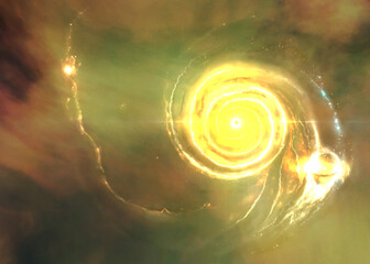 Wall Mural - black hole somewere in space. science fiction. dramatic space background. elements of this image wer