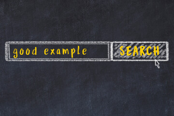 chalk sketch of browser window with search form and inscription good example