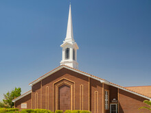 Sunny Exterior View Of The Church Of Jesus Christ Of Latter Day Saints