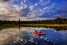 Sarah Brownell Kayaking On The Androscoggin River, New Hampshire USA