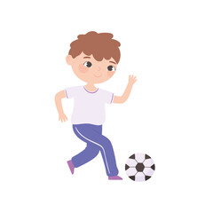 Wall Mural - boy playing soccer