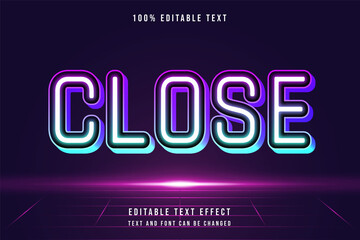 Poster - Close,,3 dimensions editable text effect blue gradation pink modern futurist style