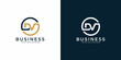 © Blud_One - Initial DV logo design. Vector illustration.