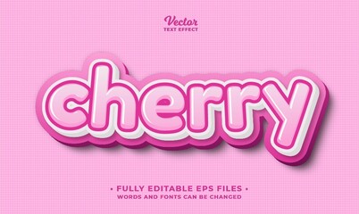 Wall Mural - soft pink cherry text effect editable eps cc	