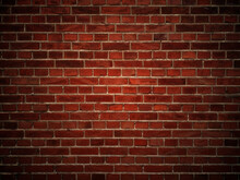 Grunge Red Brick Wall Background With Copy Space