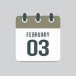 © corben_dallas - Icon day date 3 February, template calendar page