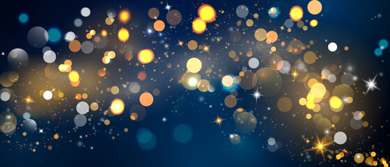 Wall Mural - abstract blurred light element that can be used for cover decoration bokeh background with yellow co