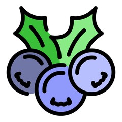 Poster - ash berries bunch icon. outline ash berries bunch vector icon color flat isolated