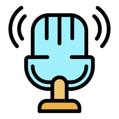 Poster - Broadcast icon. Outline broadcast vector icon color flat isolated