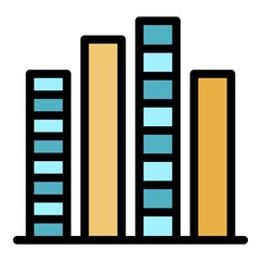 Poster - Podcast equalizer icon. Outline podcast equalizer vector icon color flat isolated