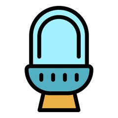 Poster - Podcast app icon. Outline podcast app vector icon color flat isolated
