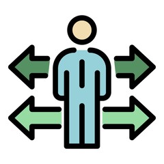 Poster - Outsource direction icon. Outline outsource direction vector icon color flat isolated