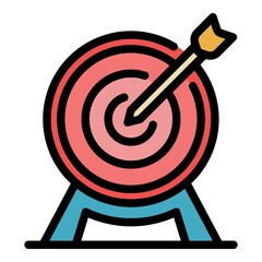 Poster - Outsource target icon. Outline outsource target vector icon color flat isolated