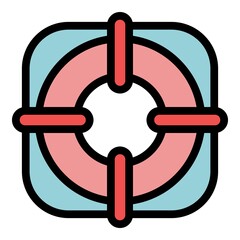 Poster - Outsource lifebouy icon. Outline outsource lifebouy vector icon color flat isolated