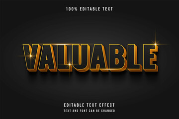 Poster - Valuable, 3 dimensions editable text effect modern grey golden text style