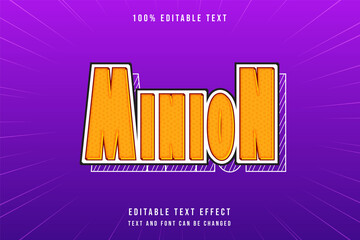 Poster - Minion,3 dimensions editable text effect yellow gradation orange modern comic style