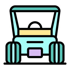 Poster - golf transport icon. outline golf transport vector icon color flat isolated
