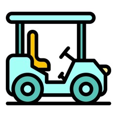 Poster - golf atv icon. outline golf atv vector icon color flat isolated