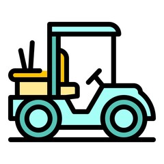 Canvas Print - Golfer vehicle icon. Outline golfer vehicle vector icon color flat isolated
