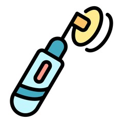 Sticker - Bath electric toothbrush icon. Outline bath electric toothbrush vector icon color flat isolated