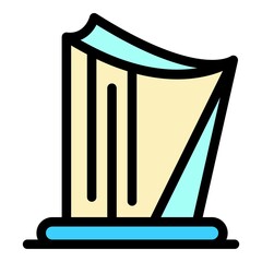 Poster - Music harp icon. Outline music harp vector icon color flat isolated