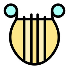 Poster - Melody harp icon. Outline melody harp vector icon color flat isolated