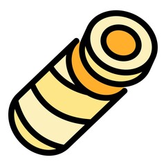 Poster - Farm cheese icon. Outline farm cheese vector icon color flat isolated