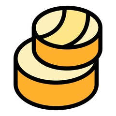 Poster - Whole cheese icon. Outline whole cheese vector icon color flat isolated