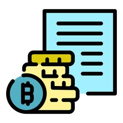 Poster - Cryptocurrency coin icon. Outline cryptocurrency coin vector icon color flat isolated