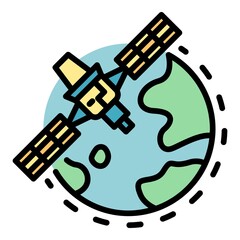 Poster - global space station icon. outline global space station vector icon color flat isolated