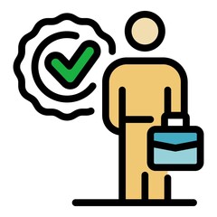 Poster - Quality agent icon. Outline quality agent vector icon color flat isolated