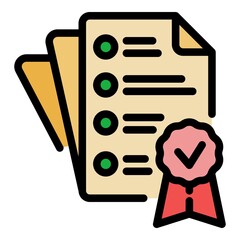 Poster - Quality papers icon. Outline quality papers vector icon color flat isolated