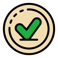 Poster - Quality done icon. Outline quality done vector icon color flat isolated