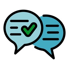 Poster - Quality chatting icon. Outline quality chatting vector icon color flat isolated