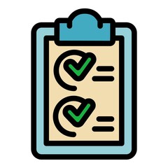 Poster - Checkmark icon. Outline checkmark vector icon color flat isolated